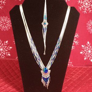 COPY - Vintage southwestern sterling liquid silver 24"necklace and 7" bracelet …